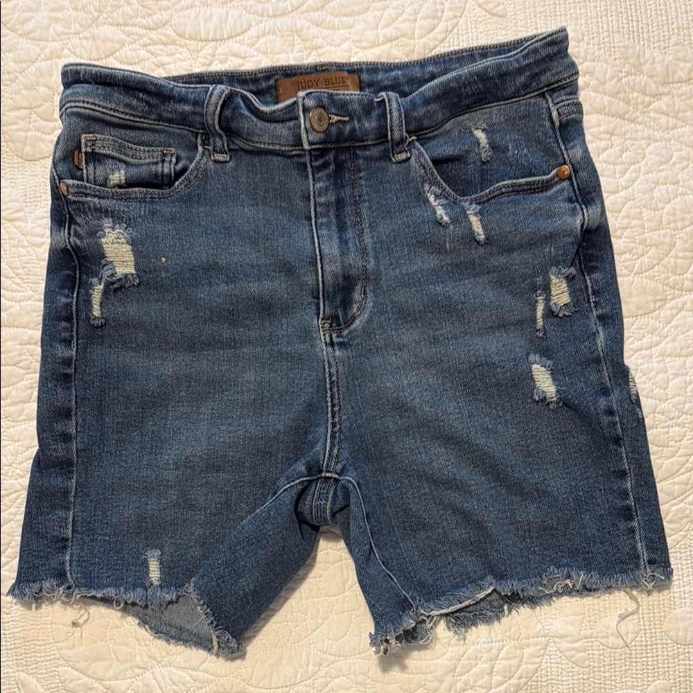 Judy Blue Distressed Denim Jean Shorts